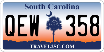 SC license plate QEW358