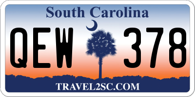 SC license plate QEW378