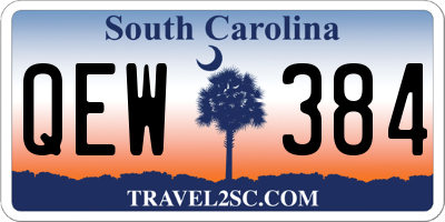 SC license plate QEW384