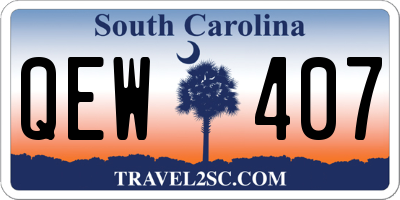 SC license plate QEW407