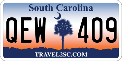 SC license plate QEW409