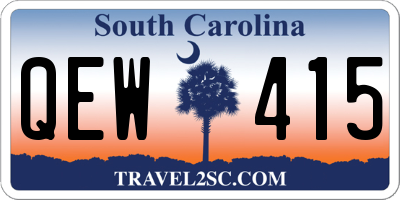 SC license plate QEW415