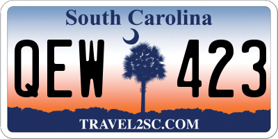 SC license plate QEW423
