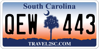 SC license plate QEW443