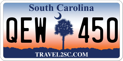 SC license plate QEW450