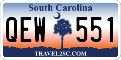 SC license plate QEW551