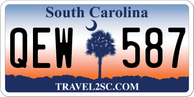 SC license plate QEW587