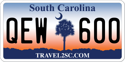 SC license plate QEW600