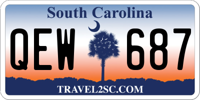SC license plate QEW687