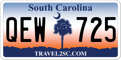 SC license plate QEW725