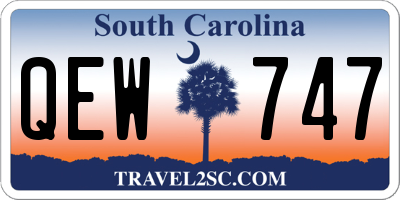 SC license plate QEW747