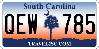 SC license plate QEW785