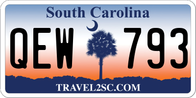 SC license plate QEW793
