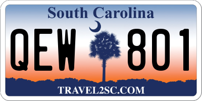 SC license plate QEW801