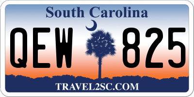 SC license plate QEW825