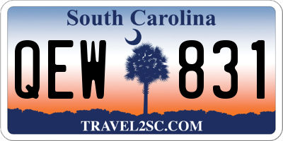 SC license plate QEW831