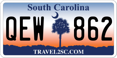 SC license plate QEW862