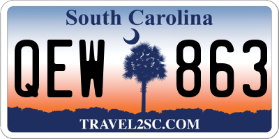 SC license plate QEW863