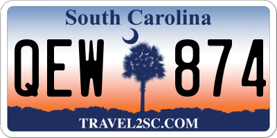 SC license plate QEW874
