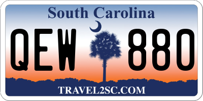 SC license plate QEW880
