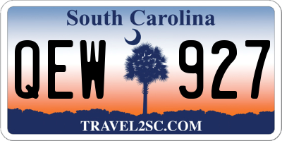 SC license plate QEW927