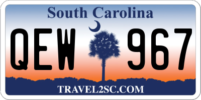 SC license plate QEW967