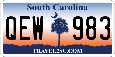 SC license plate QEW983