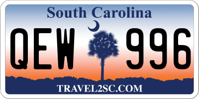 SC license plate QEW996