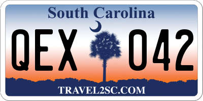 SC license plate QEX042