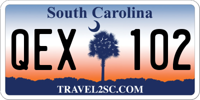 SC license plate QEX102