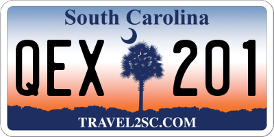 SC license plate QEX201