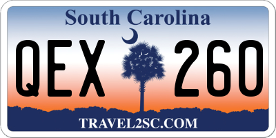 SC license plate QEX260