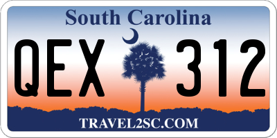SC license plate QEX312