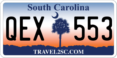 SC license plate QEX553