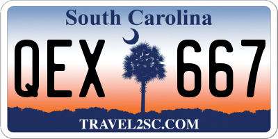 SC license plate QEX667