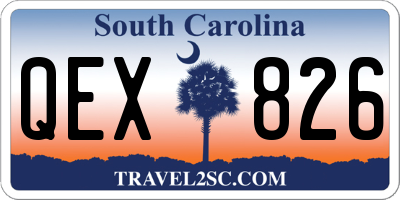 SC license plate QEX826