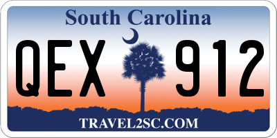 SC license plate QEX912
