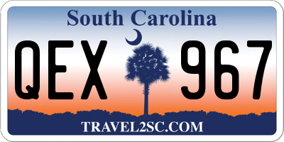 SC license plate QEX967