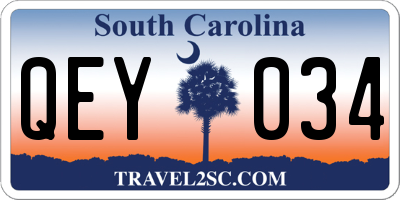 SC license plate QEY034