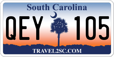 SC license plate QEY105