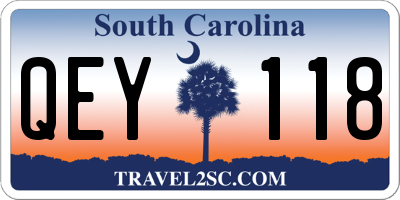 SC license plate QEY118