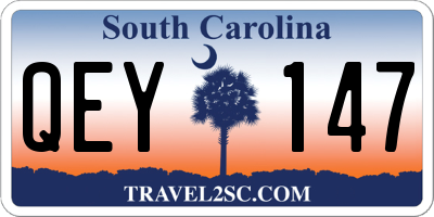 SC license plate QEY147