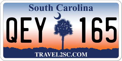 SC license plate QEY165