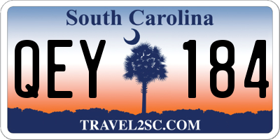 SC license plate QEY184