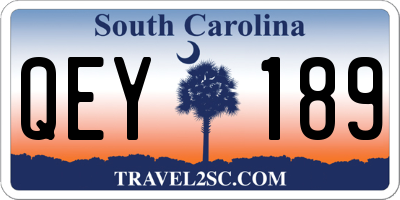 SC license plate QEY189