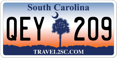 SC license plate QEY209