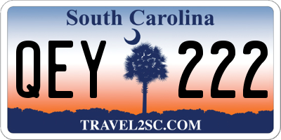 SC license plate QEY222