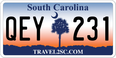 SC license plate QEY231