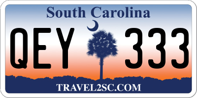SC license plate QEY333