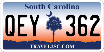 SC license plate QEY362